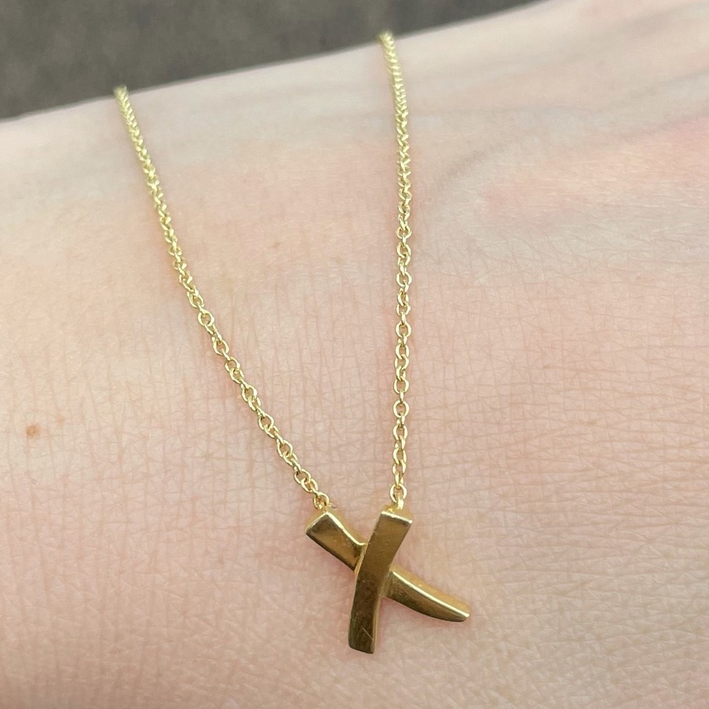 Tiffany & Co. 18K Yellow Gold Graffiti X Necklace
